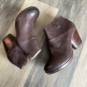 Dansko Dark Brown Leather Ankle Booties